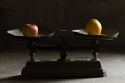 Apples & oranges -  antique photo