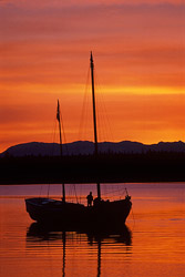 Water On Fire - Sailboat photo from  Cortes Island BC, Canada