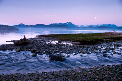 Basil Brook Entering Squirrel Cove - Cortes Island  photo